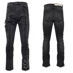 Val  Kristopher Eroded Denim Black Destroyed Jeans